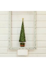 Dark Green Holly Topiary Tree with Star 9"