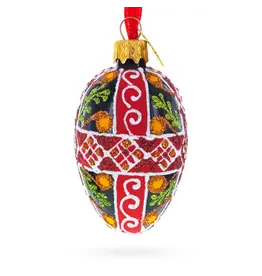 Folk Art Cross Mini Egg Ornament