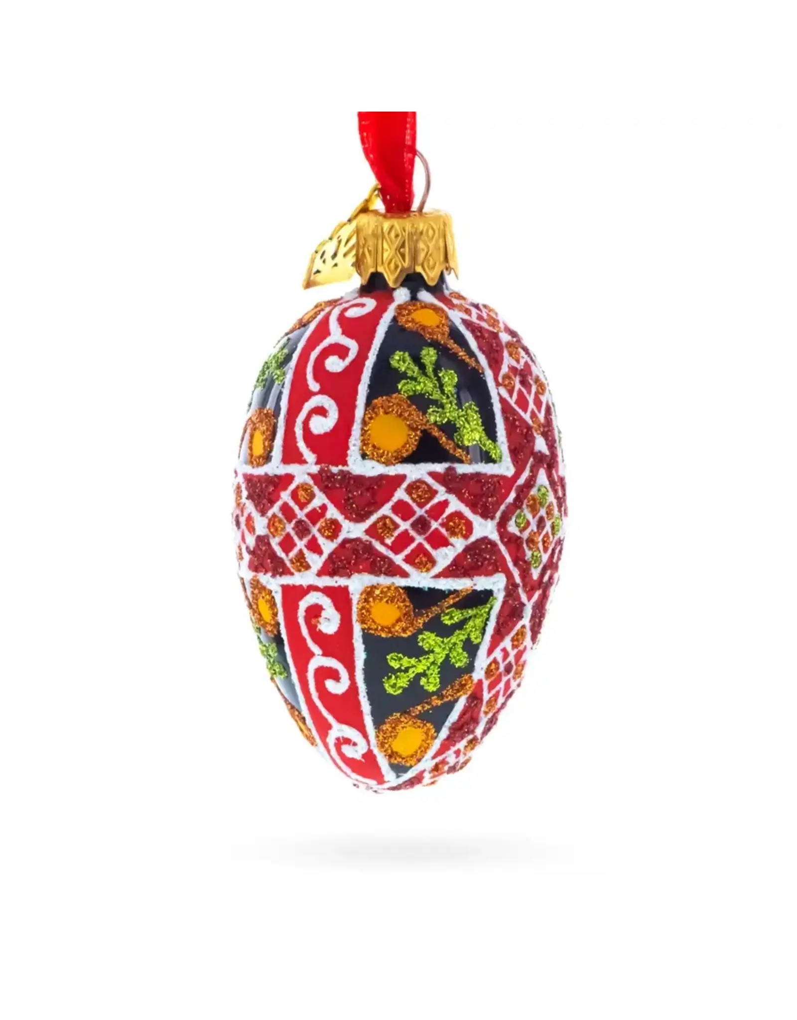 Folk Art Cross Mini Egg Ornament