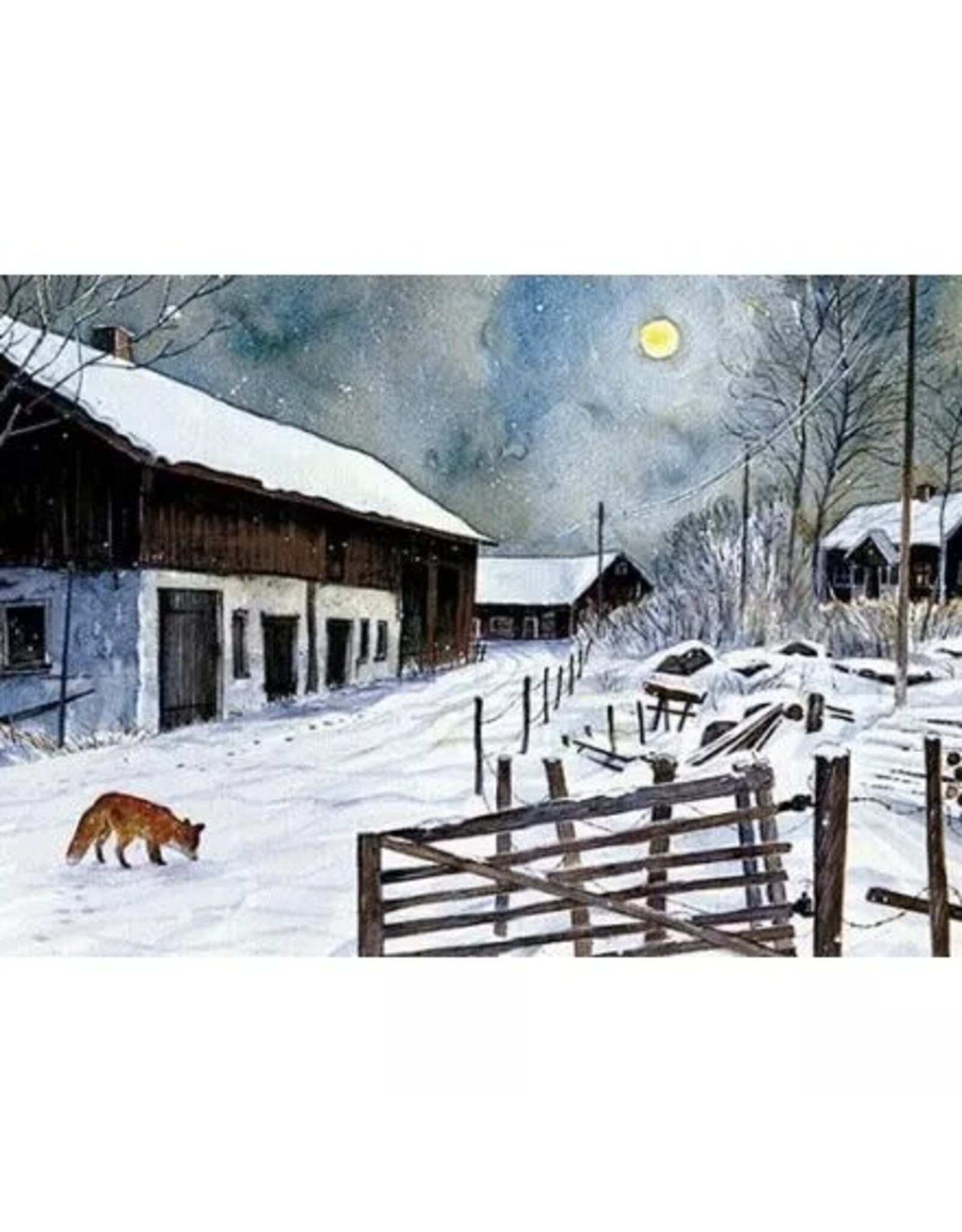 Fox in the Moonlight Postcard