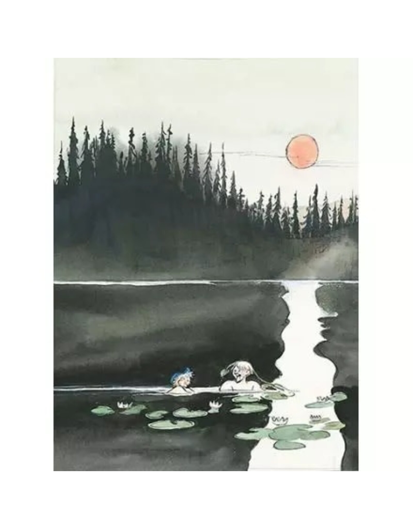 Swimming in the Bay Postcard