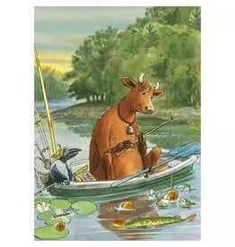 Cow Fishing Postcard
