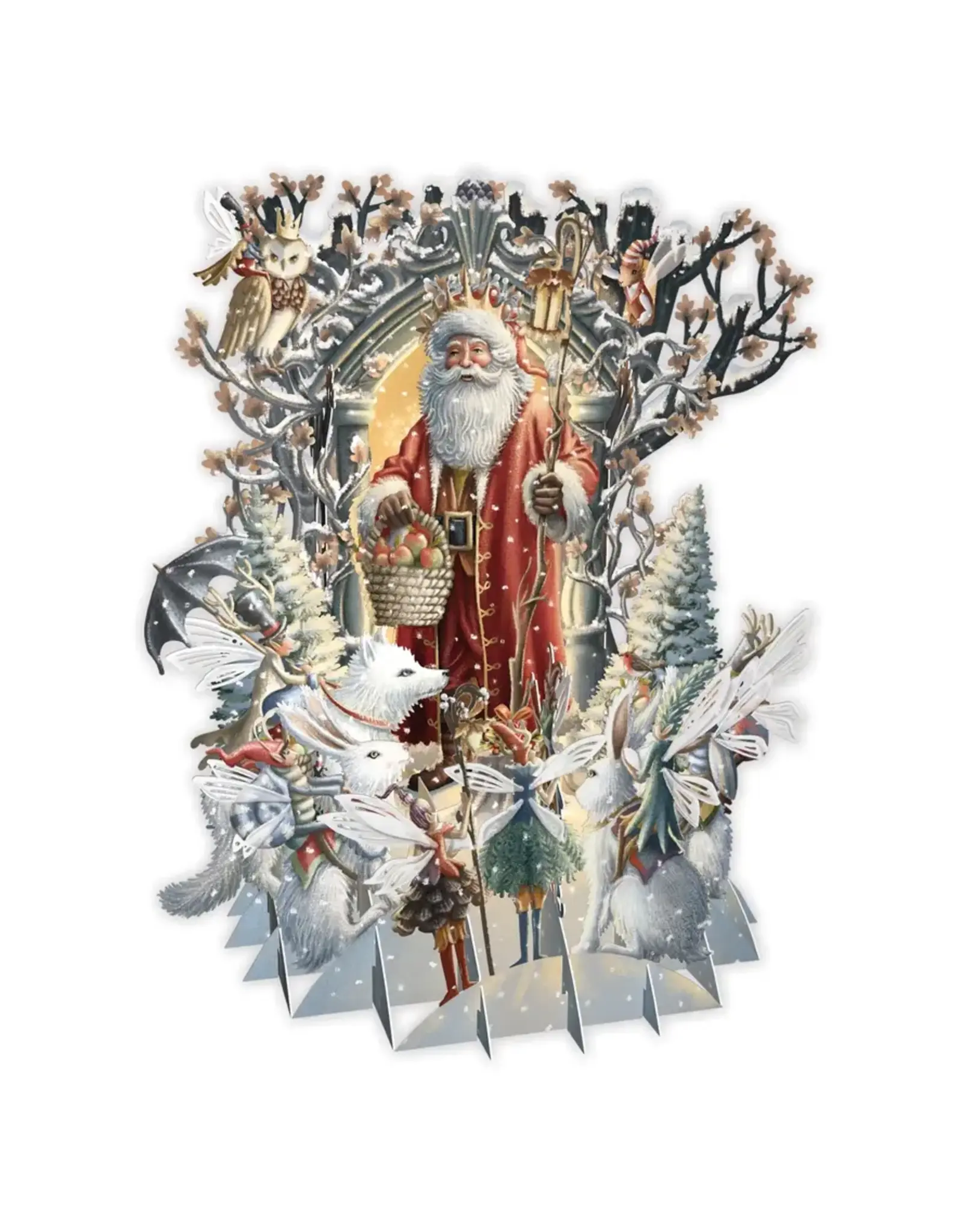 Woodland Santa Holiday Pop-Up Card