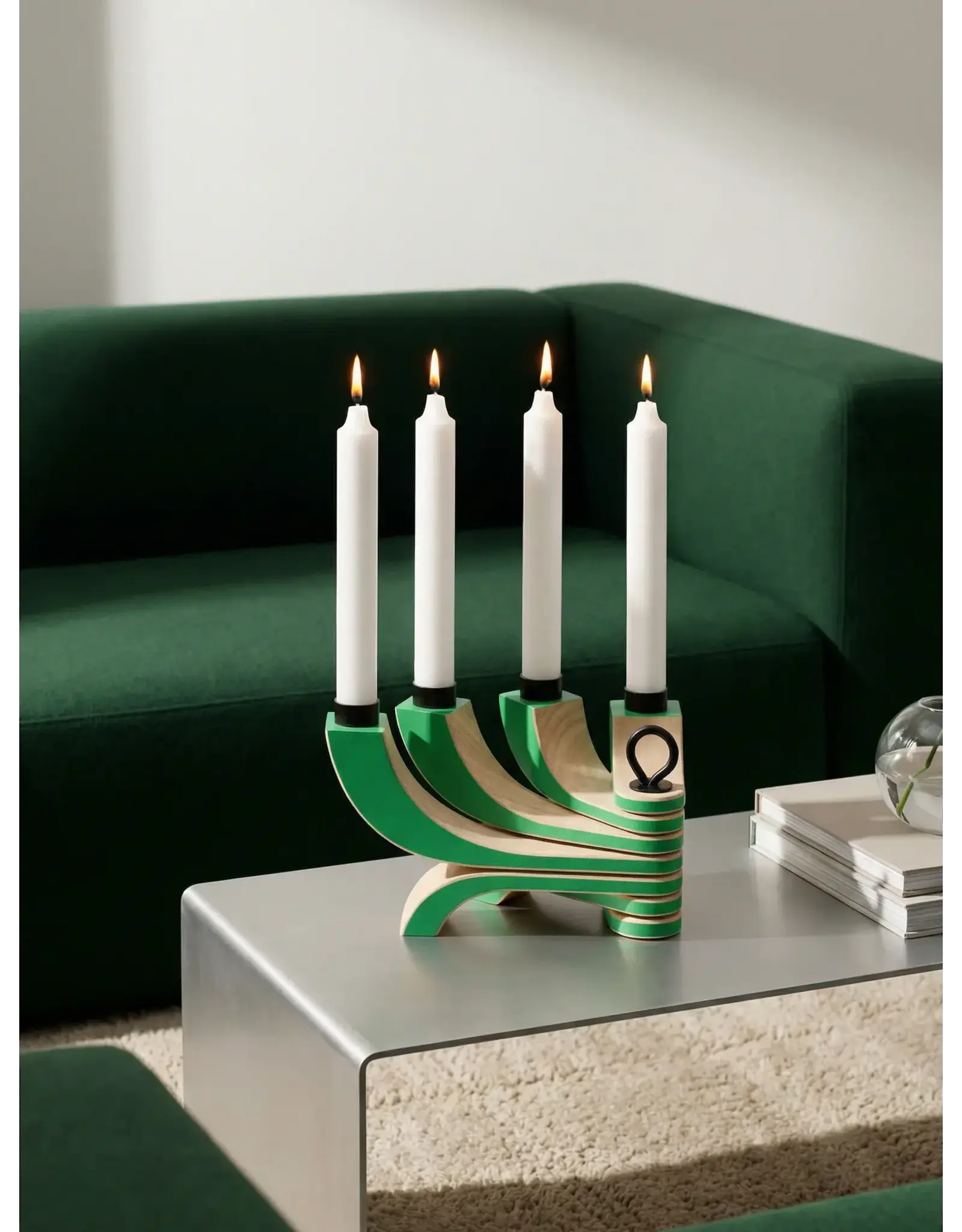 Northern Light Candle Holder in Green