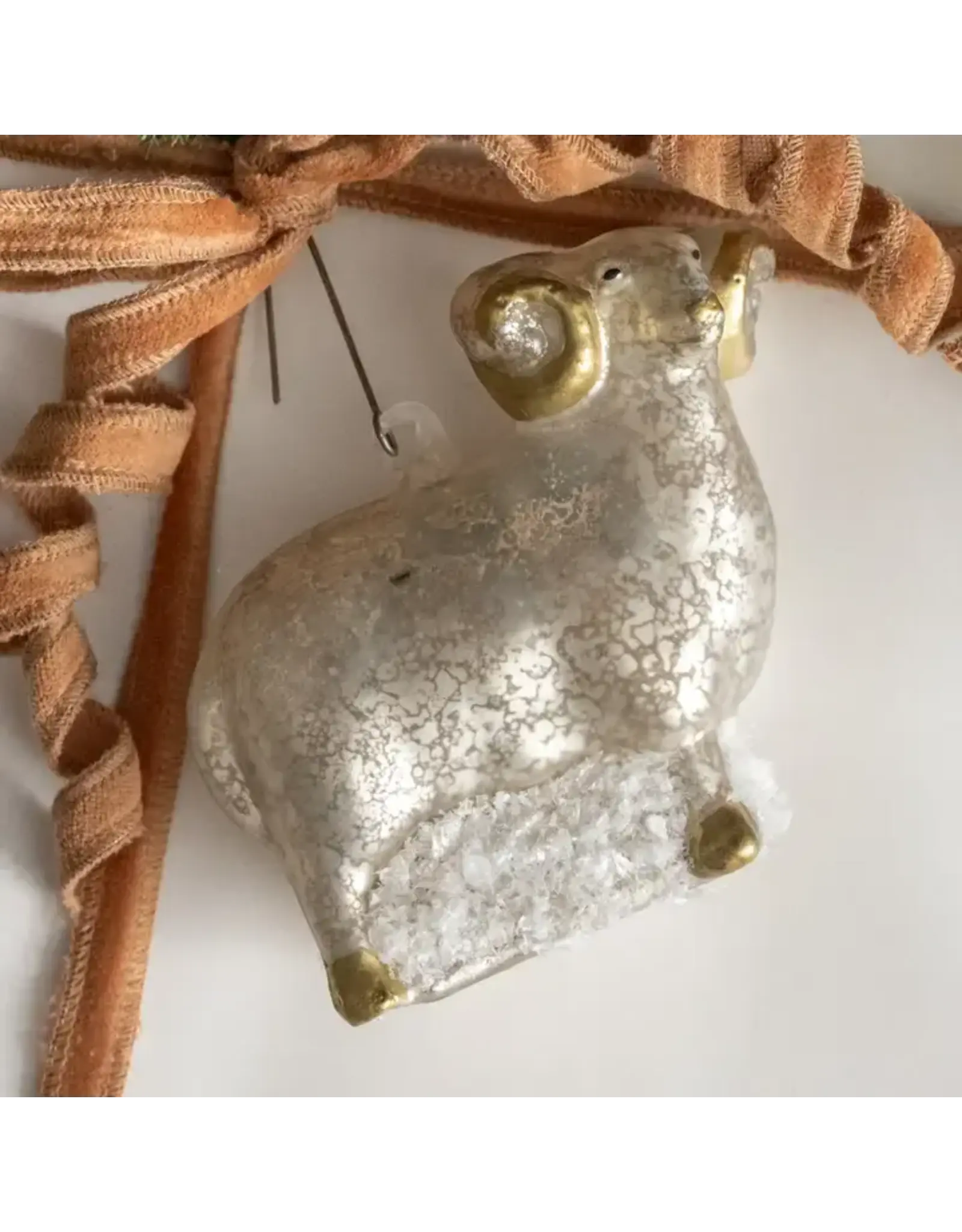 Sparkling Horned Sheep Ornament