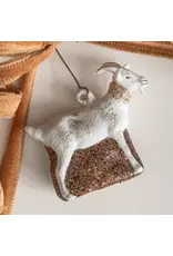 Glittering Goat Glass Ornament
