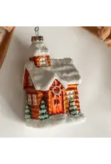 Snowy Teremok Glass Ornament
