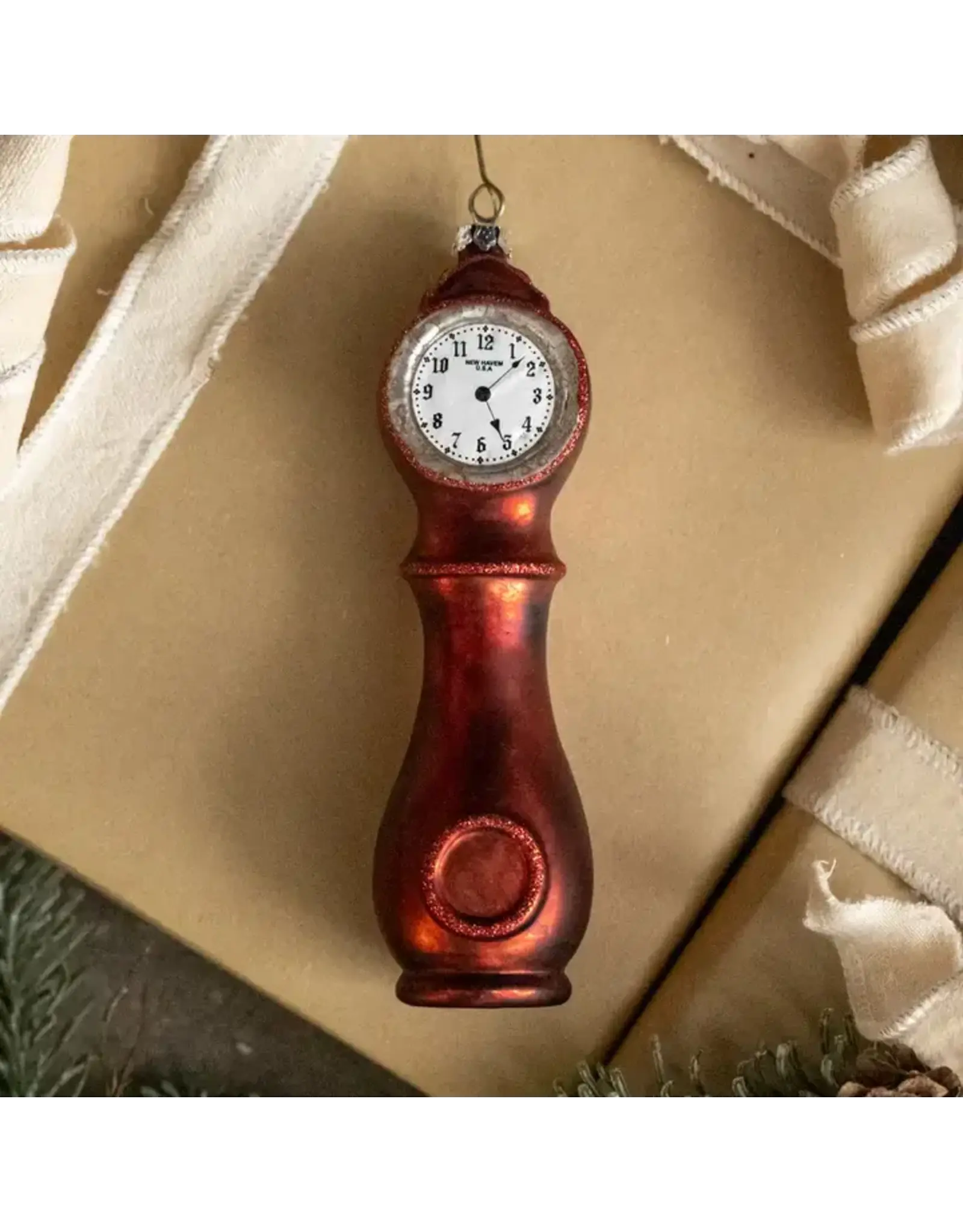 Shiny Red Clock Ornament