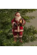 Santa with Bell Vintage Style Metal Ornament