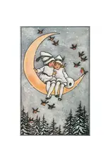 Winter Children on Moon Postcard