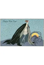 Art Deco Happy New Year Magnet Woman with  Cape