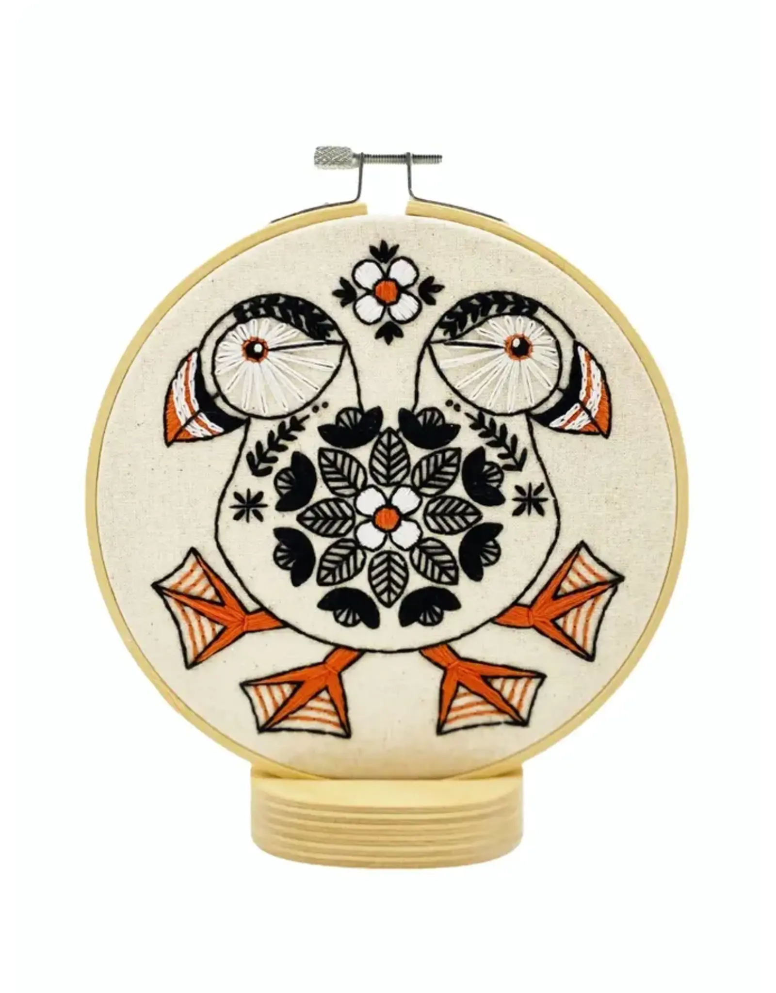 Folk Puffins Embroidery Kit