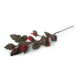 Felted Wool Holly Branch