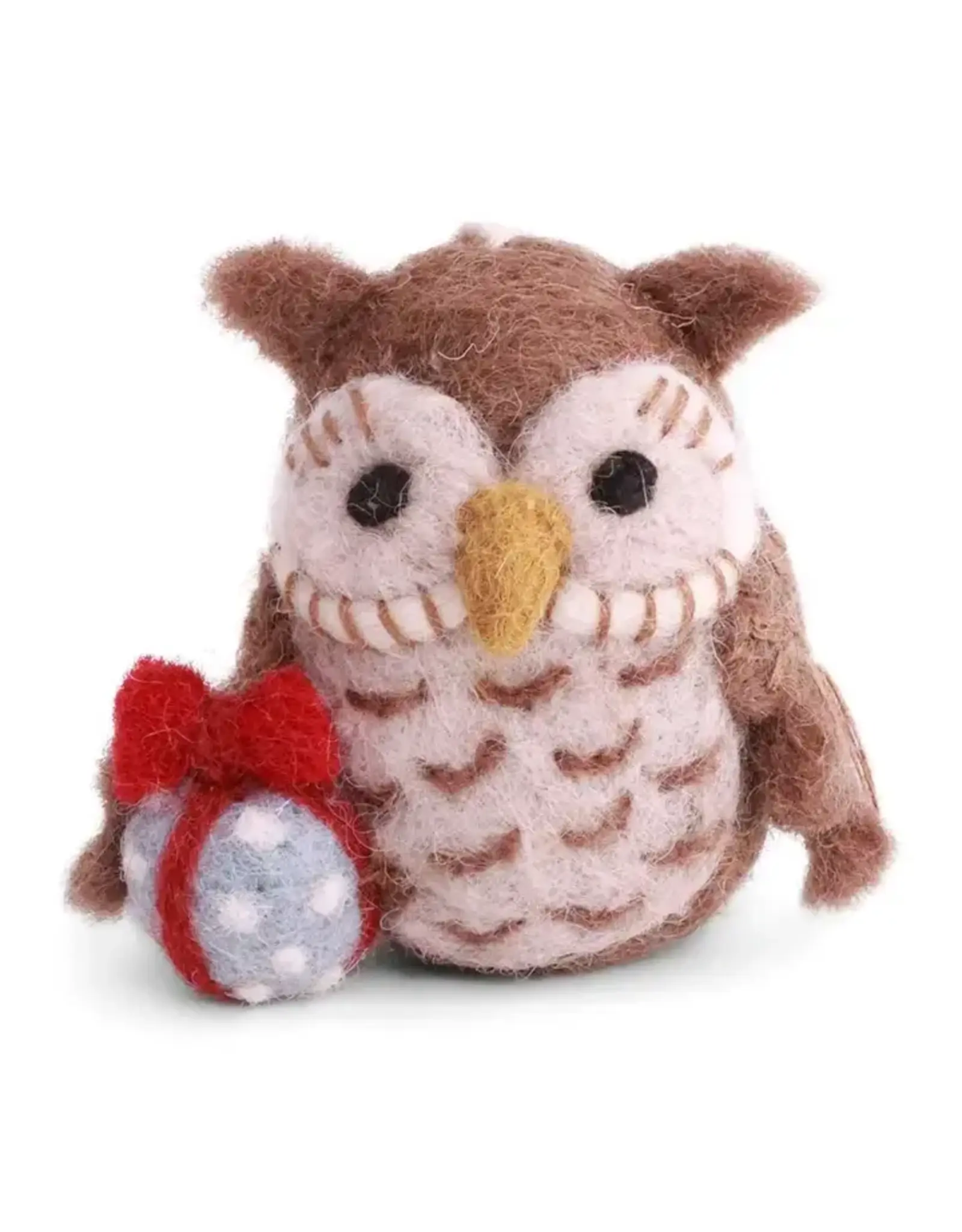 Felted Wool Owl with Gift Ornament