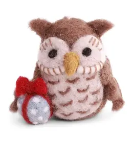 Felted Wool Owl with Gift Ornament