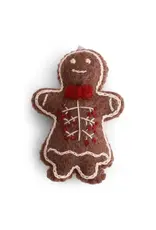 Gingerbread with Embroidery Felted Wool Ornament