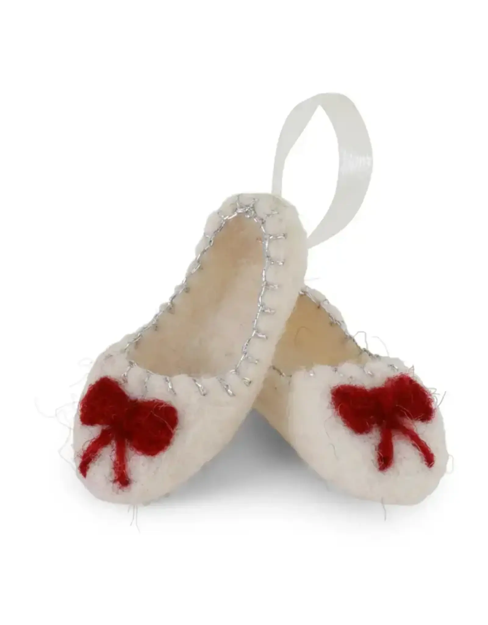 Holiday Ballet Slippers Felted Wool Ornament