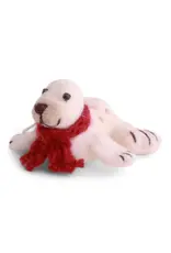 Baby Seal with Red Scarf Felted Wool Ornament