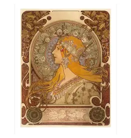 Art Nouveau Mucha Zodiac 1896  Blank Notecard