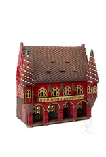 Lithuanian Vilnius Keramik Candle House Red with Towers