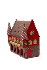Lithuanian Vilnius Keramik Candle House Red with Towers