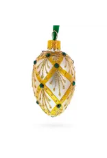 Ivory Jeweled Mini Fabergé Style Egg Ornament