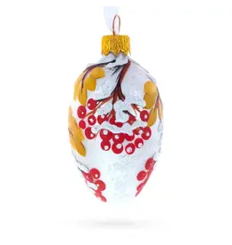 Holiday Berries Mini Glass Egg Ornament