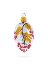 Holiday Berries Mini Glass Egg Ornament