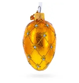 Romanov Coronation Royal Gold Mini Glass Fabergé Style Egg Ornament