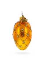 Romanov Coronation Royal Gold Mini Glass Fabergé Style Egg Ornament