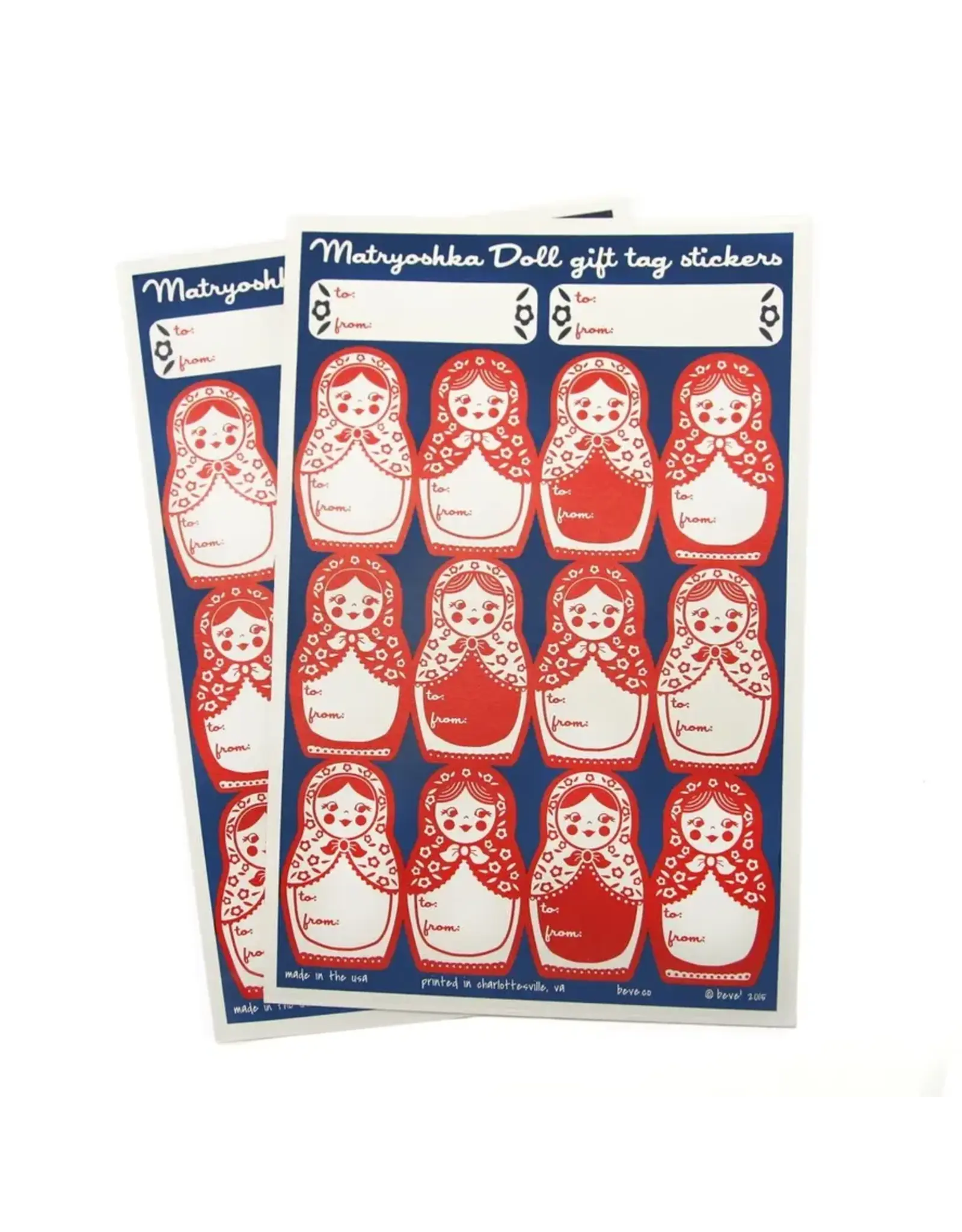 Matryoshka Doll Gift Tag Sticker Set