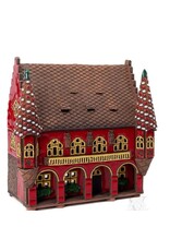 Lithuanian Vilnius Keramik Candle House Red with Towers