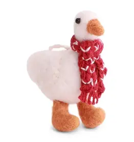 Felted Wool Goose with Scarf Ornament