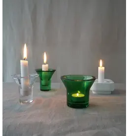 Lumi Glass Tealight Holder in Green