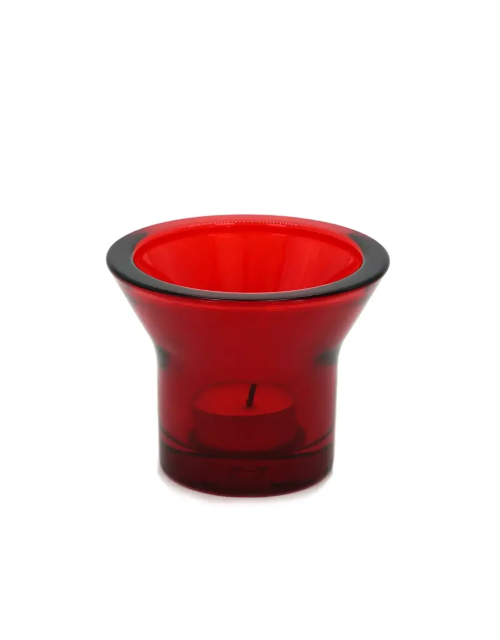Lumi Glass Tealight Holder in Red