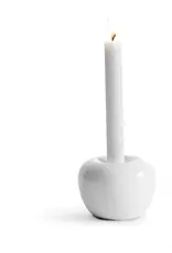 Modern Apple Candle Holder in White
