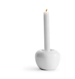 Modern Apple Candle Holder in White