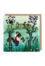 Tom Cat Caught a Fish Greeting Card