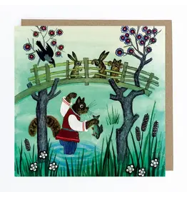 Tom Cat Caught a Fish Greeting Card