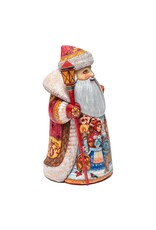 Master Artist Carved Grandfather Frost with Village Children Painting