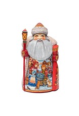 Master Artist Carved Grandfather Frost with Village Children Painting