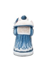 Hand Carved Grandfather Frost with Winter Painting and Birds