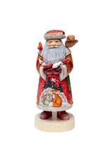 Hand Carved Grandfather Frost with Birds and Owl