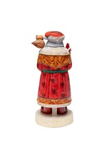 Hand Carved Grandfather Frost with Birds and Owl