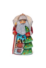 Hand Carved Grandfather Frost Holding Tree
