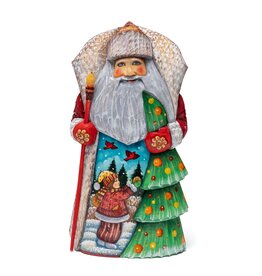 Hand Carved Grandfather Frost Holding Tree
