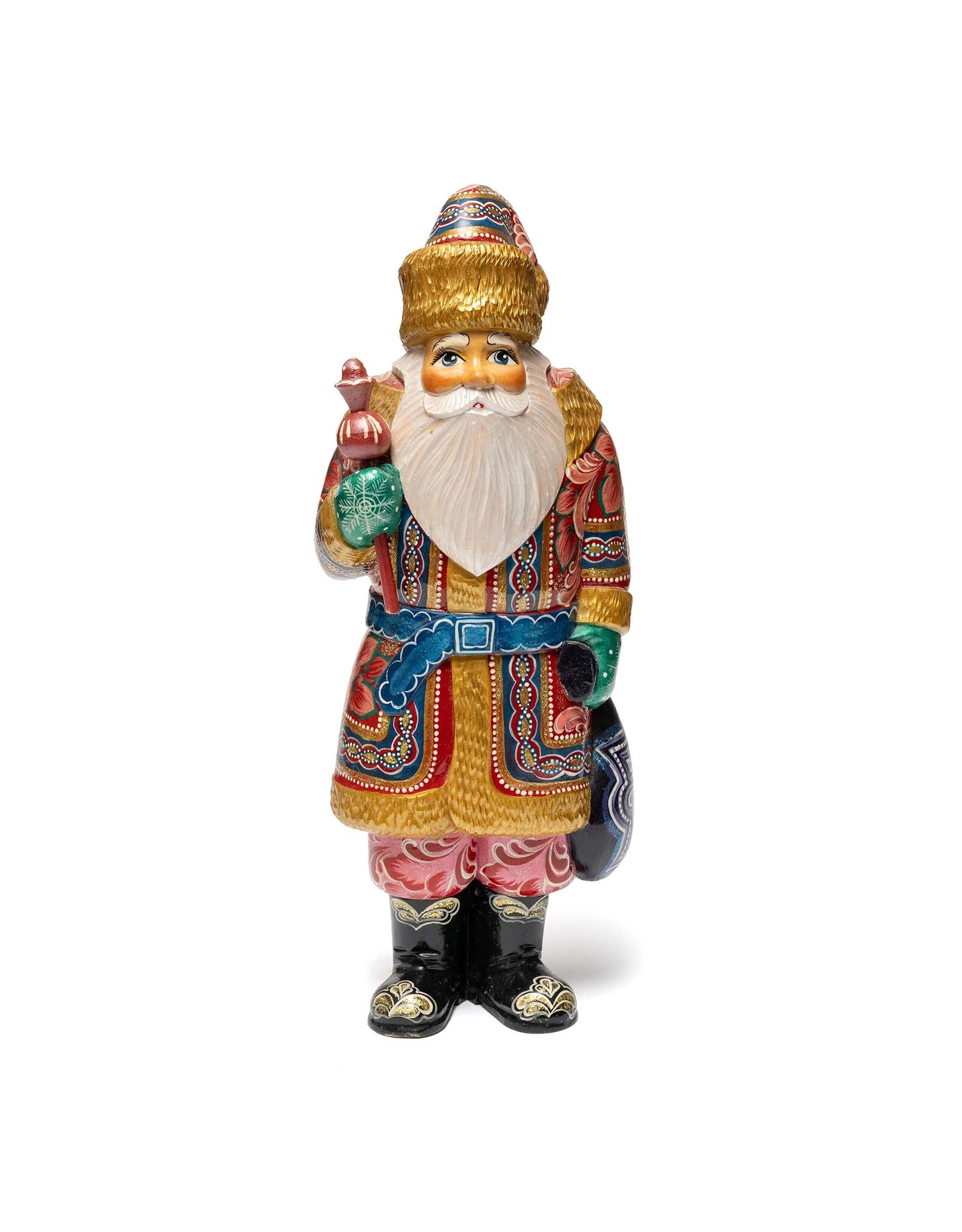 Colorful Hand Carved Grandfather Frost 13"