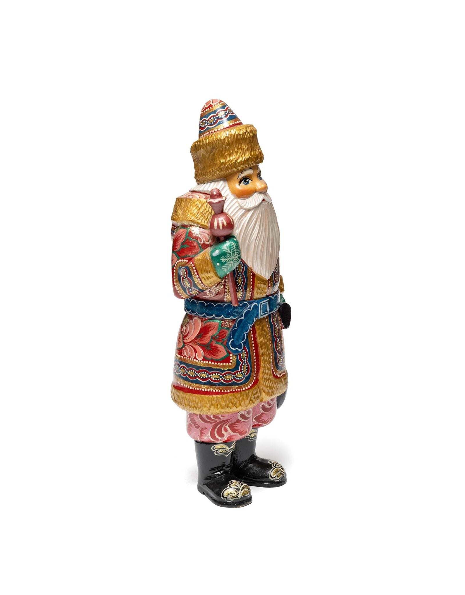 Colorful Hand Carved Grandfather Frost 13"