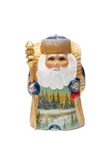 Hand Carved Grandfather Frost with Winter Forest