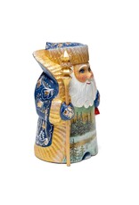 Hand Carved Grandfather Frost with Winter Forest